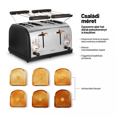 Lauben 4 Slice Toaster 1500BC Kenyérpirító Lauben 4 Slice Toaster 1500BC Kenyérpirító